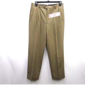 Vintage Louis Raphael Luxe Dress Pants Mens 34 x31 Brown Wool Pleated Tapered